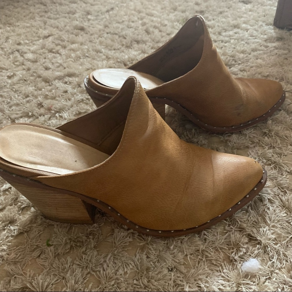 Chinese Laundry Leather Mule Clog Bootie Boho